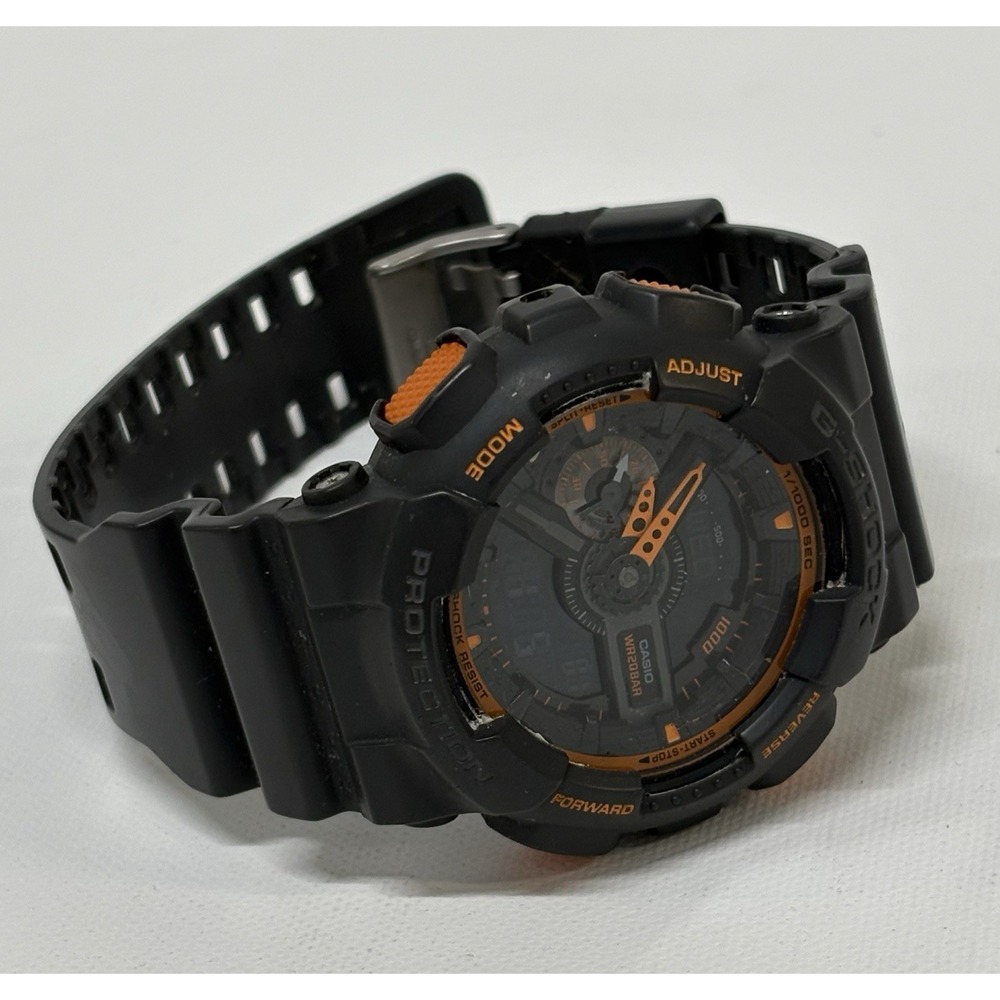 READ Casio G-Shock GA-110TS-1A4 Gray Orange Watch 5146 New Battery GA110TS